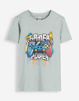 Shirt - Voorkantprint - turkoois