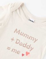 R&ouml;vid ujj&uacute; body - Feliratos nyomott minta - b&eacute;zs