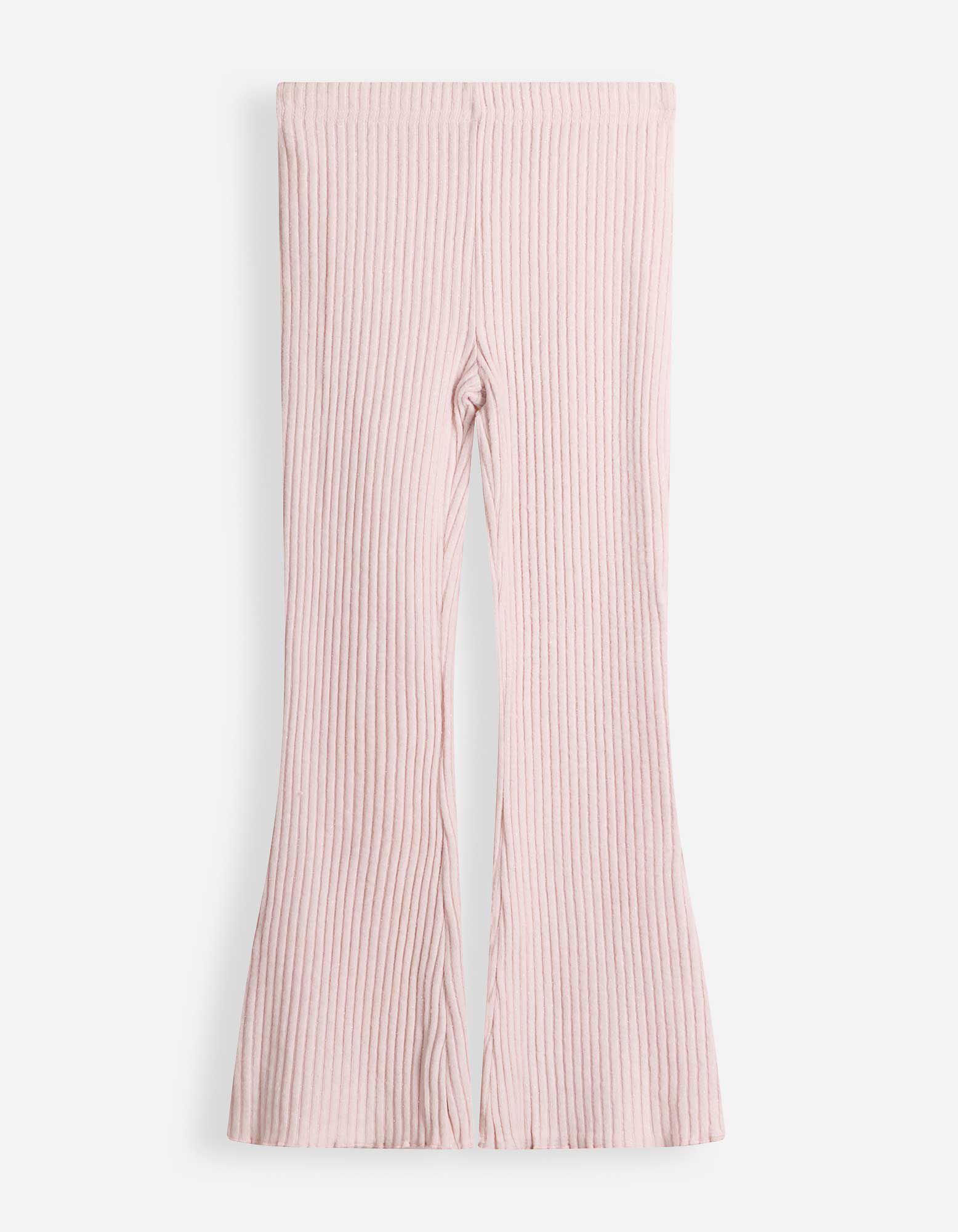 Ensemble t-shirt &agrave; manches longues et leggings - Tissu brillant - ros&eacute; tendre 