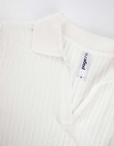 Majica sa dugim rukavima - rebrasti materijal - bela