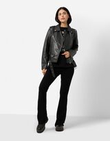 Bikerjacke - Kunstleder - Schwarz