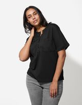 Blusenshirt - einfarbig - schwarz