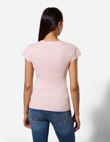 Strickshirt - Viskose-Mix - rosa