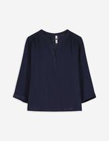 Bluse - einfarbig - dunkelblau