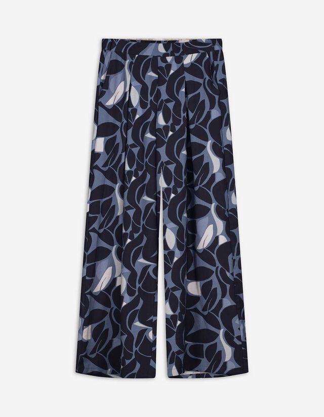 Palazzohose - Allover-Print - blau