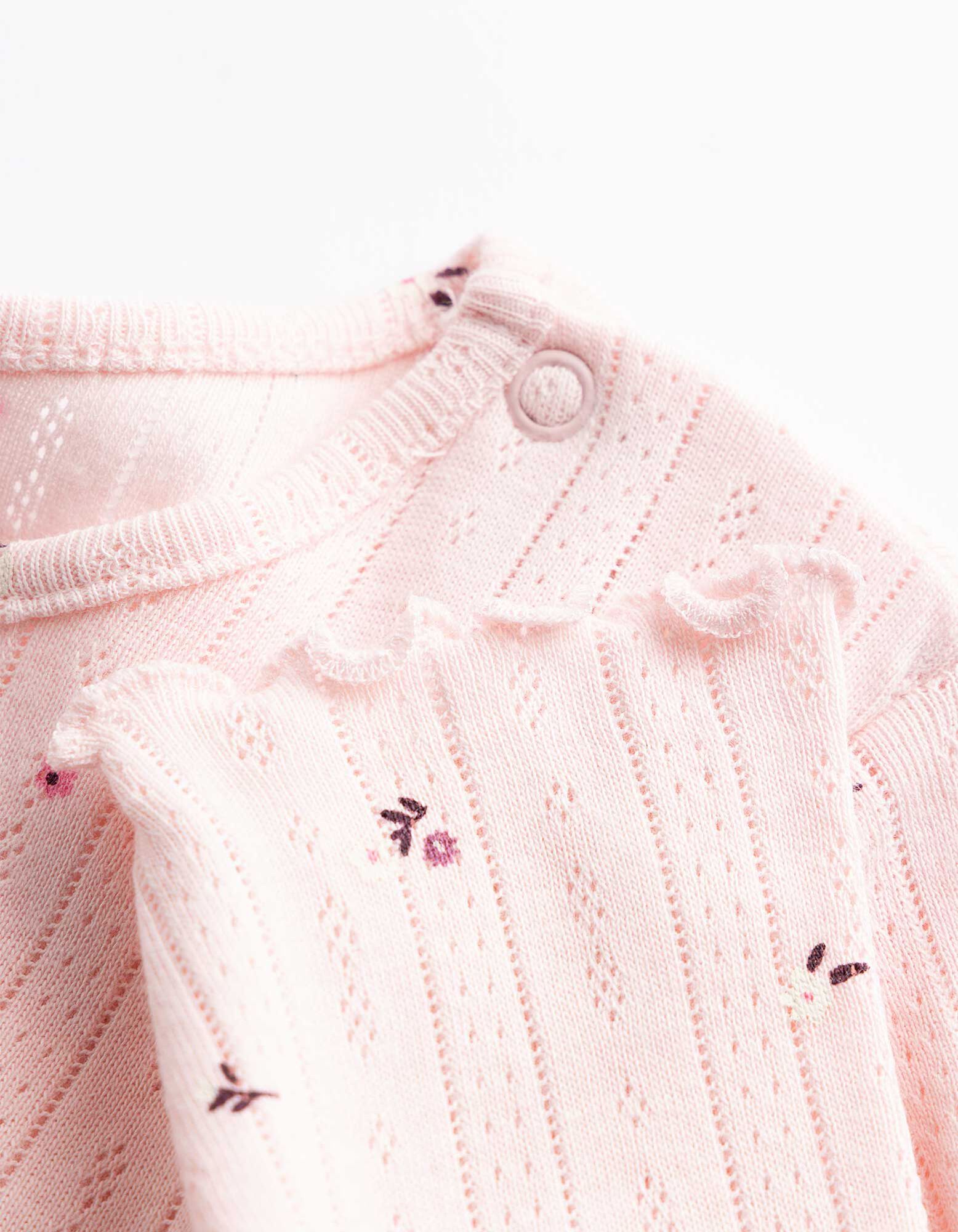 Langarmshirt - Baumwolle - Rosa