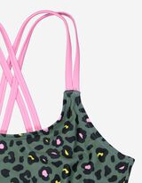 Set bikini top și bikini slipi - Animal print - Verde