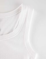 Top - Rippenstruktur - weiß