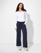 Broek - Contraststrepen - donkerblauw