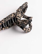 Hřeben na vlasy - Levhart&iacute; vzor - cern&aacute;