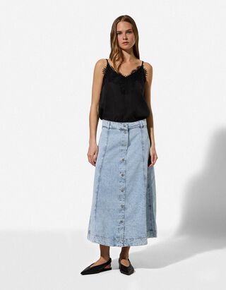 Tellerrock - light blue denim - hellblau