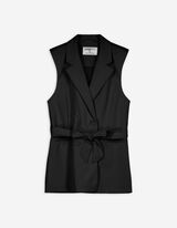Gilet long - Teneur en viscose - Noir