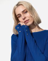 Pullover - Zierkn&ouml;pfe - dunkelblau