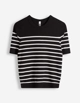 Pullover - Streifen - schwarz