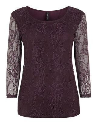 Damen Shirt mit floraler Spitze&nbsp;