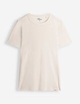 T-shirt - Wafelstructuur - Beige