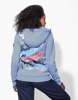 Sweatjacke - Kangurutasche - hellblau