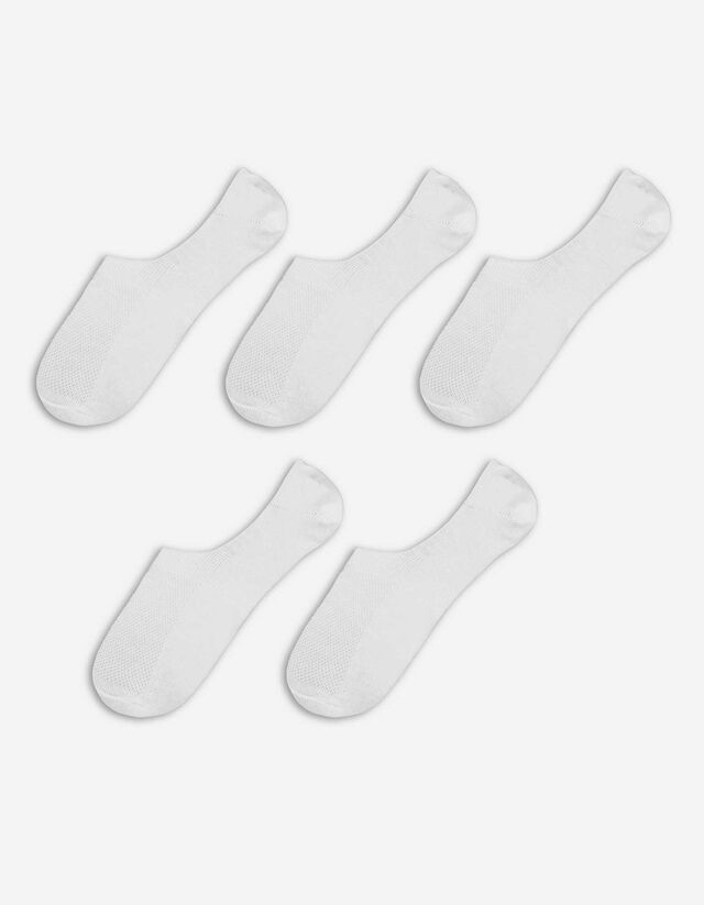 Onzichtbare sneakersokken - Siliconen inzet bij de hiel voor betere grip - wit