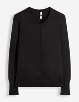 Strickjacke - Feinstrick - Schwarz