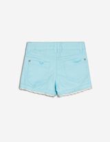 Dž&iacute;nsov&eacute; &scaron;ortky - Ozdobn&yacute; lem - tyrkysovy