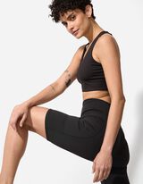 szorty - jednokolorowy - czarny