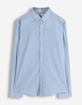 Overhemd - Linnenmix - lichtblauw