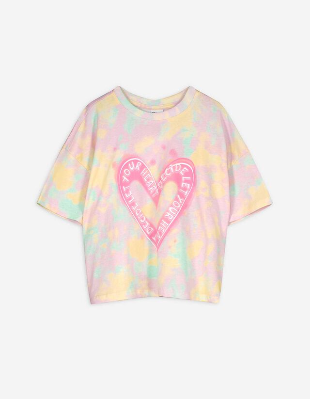 T-Shirt - Batikmuster - rosa