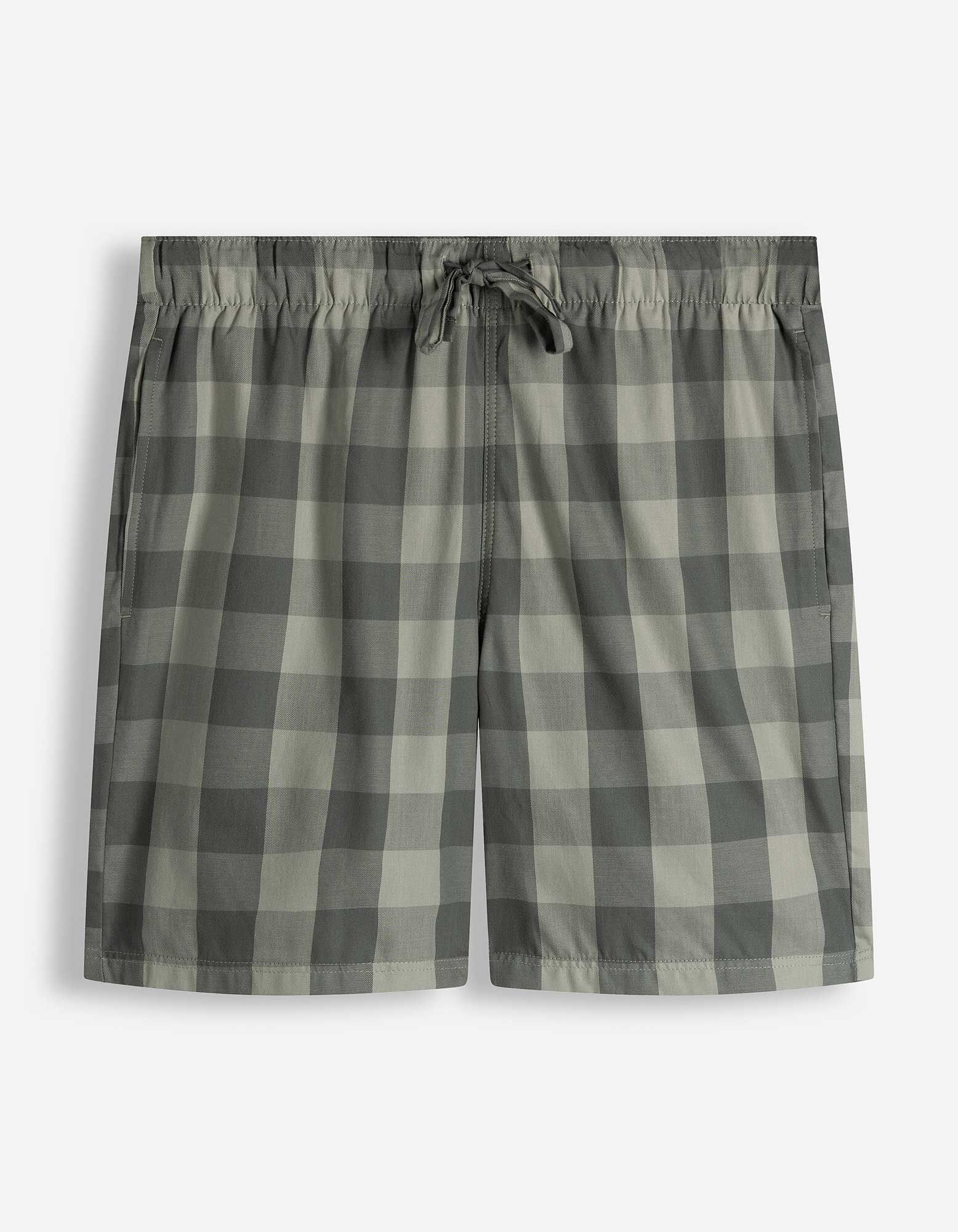 Pyjamashorts - Karomuster - hellgr&uuml;n
