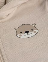 Tepláková bunda - Vaflová štruktúra - bezova