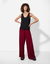 Palazzohose - Elastischer Bund - dunkelrot