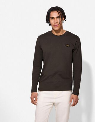 Langarmshirt - einfarbig - dunkelgr&uuml;n