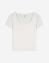 T-shirt - Geribd - wit