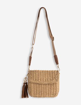 Henkeltasche - Stroh - beige