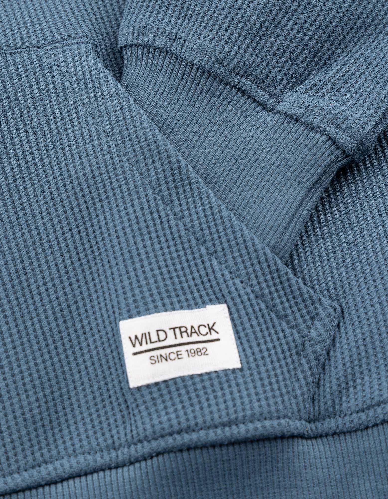 Sweatshirt - Waffelstruktur - blau