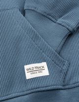 Sweatshirt - Waffelstruktur - blau