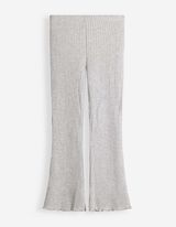 Ensemble t-shirt &agrave; manches longues et leggings - Tissu brillant - gris clair 