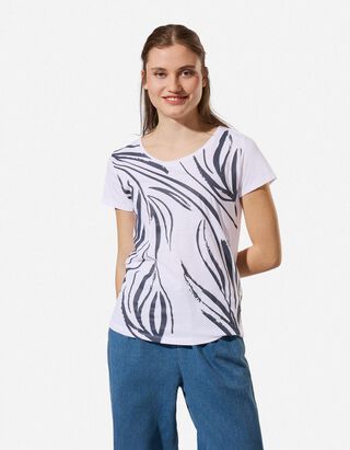 T-Shirt - Allover-Muster - wei&szlig;