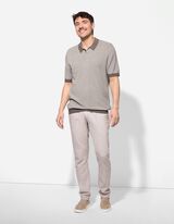 Poloshirt - Allover-Muster - hellbraun