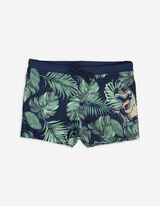 Zwembroek - Print all-over - donkerblauw
