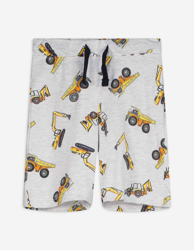 Shorts - Allover-Print - hellgrau