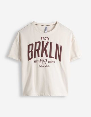 T-Shirt - Baumwoll-Mix - wei&szlig;