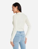 Maglia a maniche lunghe - Misto cotone - bianco