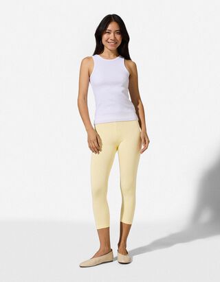 Leggings - 3/4-L&auml;nge - Hellgelb