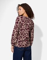 Bluse - Allover-Print - dunkelrot