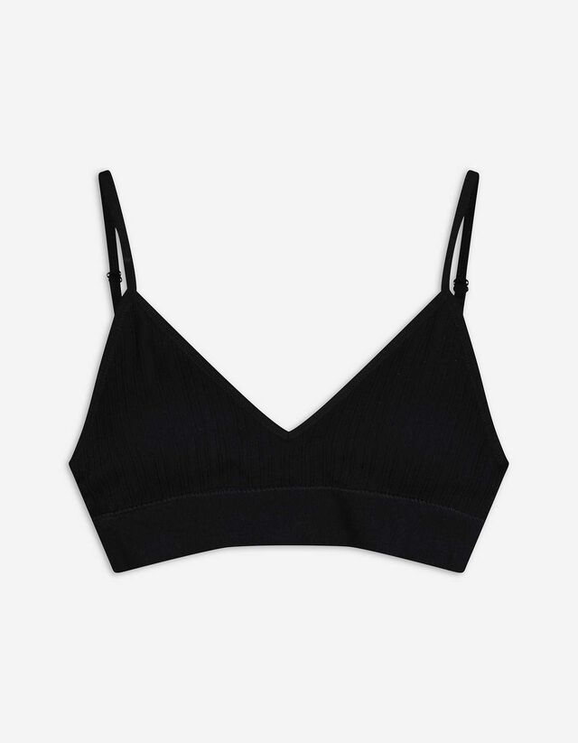 Bustier - Geribd - zwart