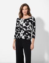 Langarmshirt - Allover-Print - schwarz
