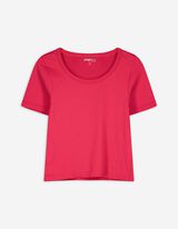 Cropped Shirt - Rippenstruktur - pink