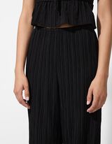 Hlače palazzo - Viskozna mešanica - crna