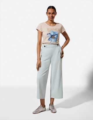 Kalhoty - Elastick&eacute; zap&iacute;n&aacute;n&iacute; - svetle  modra