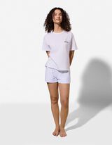 Pyjama Set aus Shirt und Shorts - Mustermix - wei&szlig;